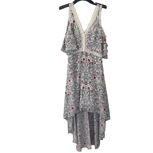 Disney Dresses & Skirts - Disney Belle Beauty and the Beast Cold Shoulder High Low Floral Dress Size M